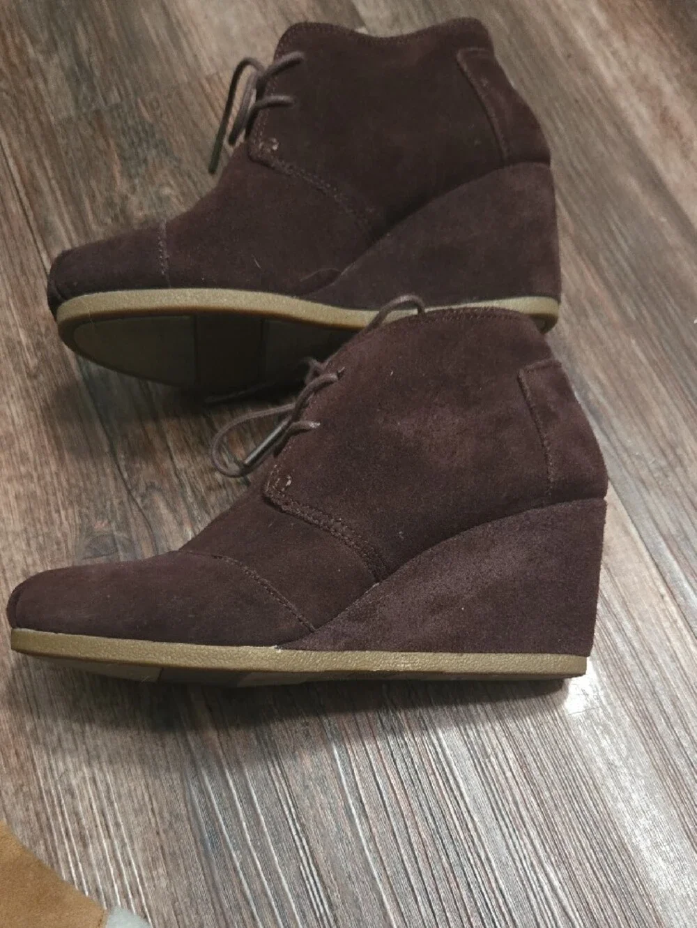 Womans Brown Wedge Boots